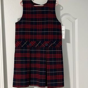 NWT size 6 girls Red plaid uniform dress